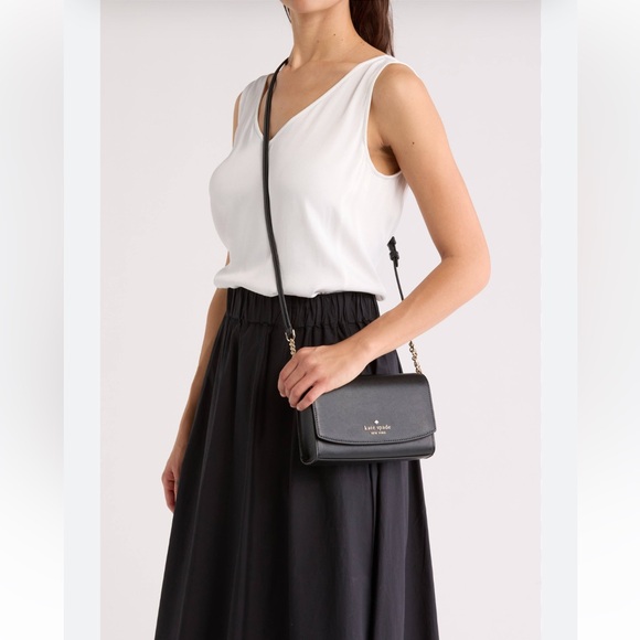 Kate Spade New York small flap crossbody bag black $259 NEW